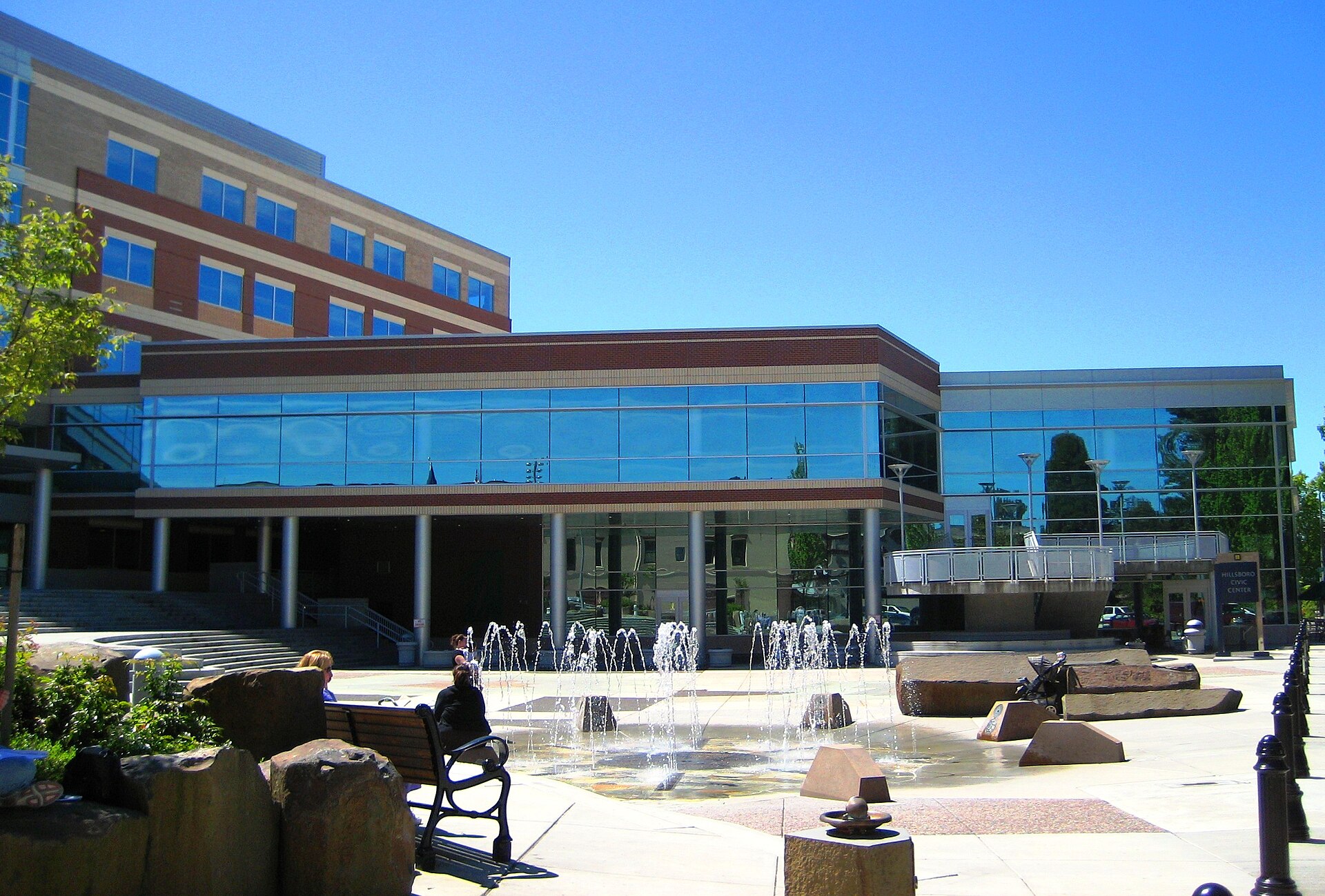 Hillsboro Civic Center and its public fountain plaza